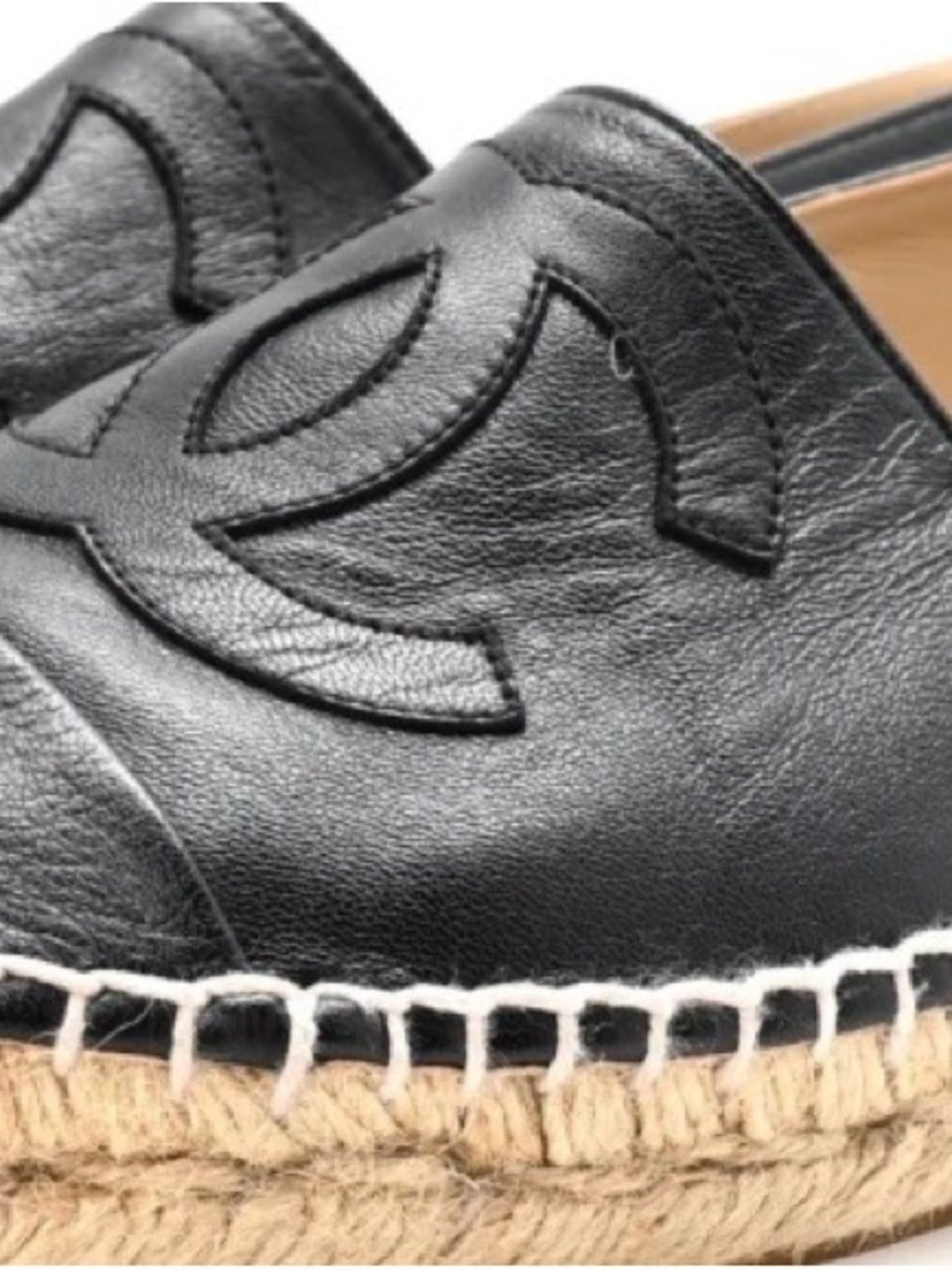 Chanel Lambskin CC Espadrilles logo flats shoes monogram platforms